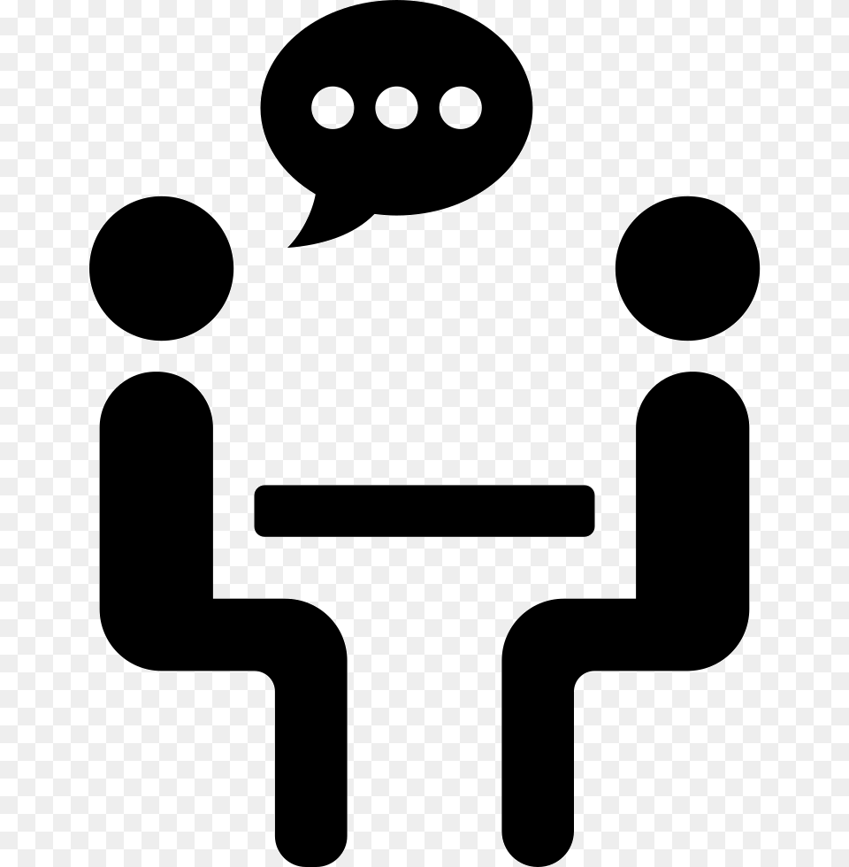 Two Persons Talking Sharing Sitting On A Table Icono Face To Face, Stencil, Smoke Pipe Free Transparent Png