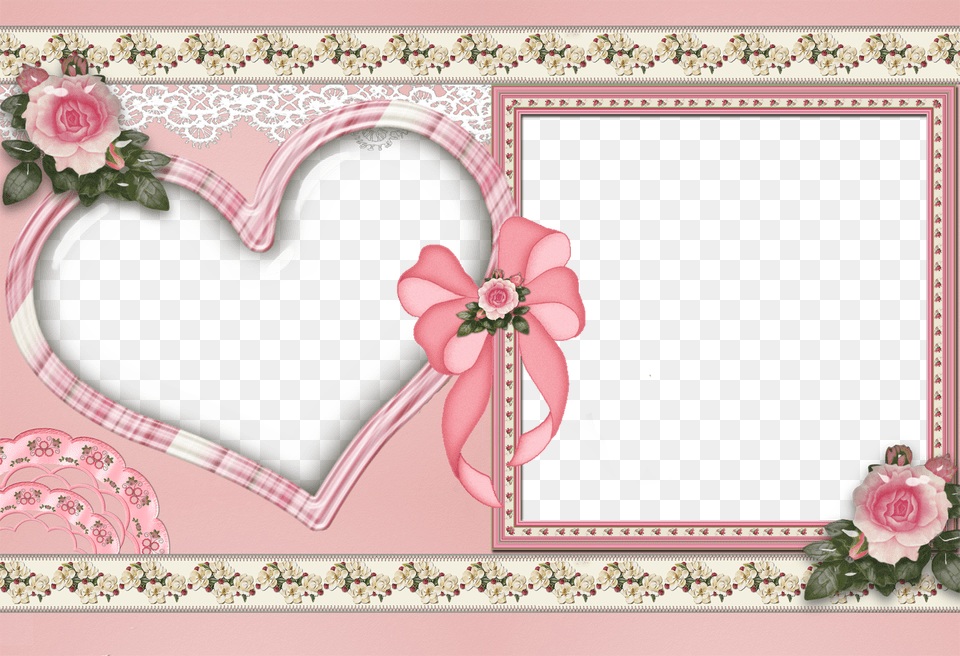 Two Photo Frame, Rose, Plant, Flower, Mail Free Png Download