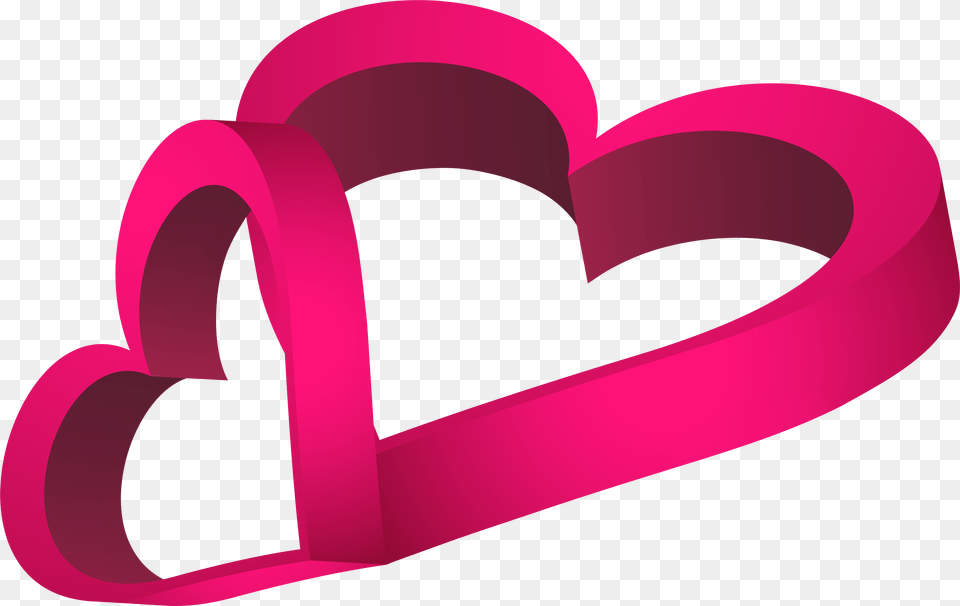 Two Pink Hearts Clip Art Image Two Heart Clip Art, Clothing, Hat Free Png Download
