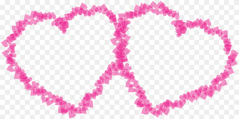 Two Pink Hearts Image Blue Love Frame Transparent, Heart, Purple, Accessories, Jewelry Free Png Download
