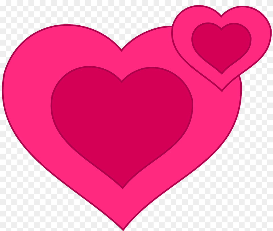 Two Pink Hearts Together Clipart, Heart Free Transparent Png