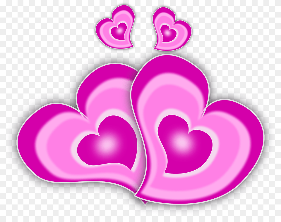 Two Pink Loving Hearts Clipart, Cream, Dessert, Food, Heart Png Image