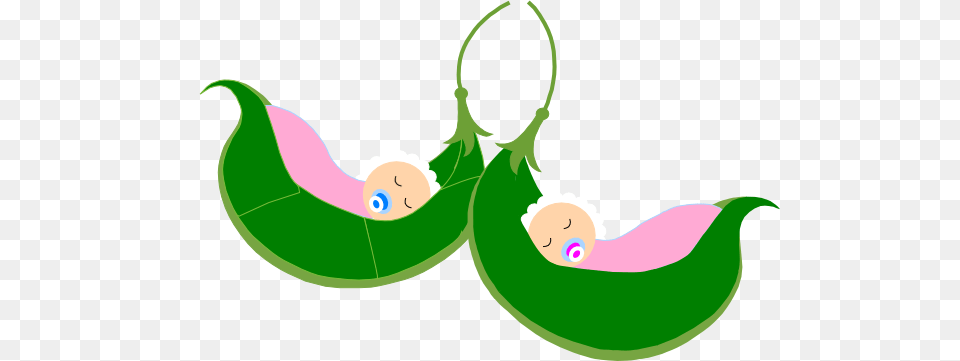 Two Pink Peas In A Pod Clip Art, Food, Produce, Fruit, Plant Png Image