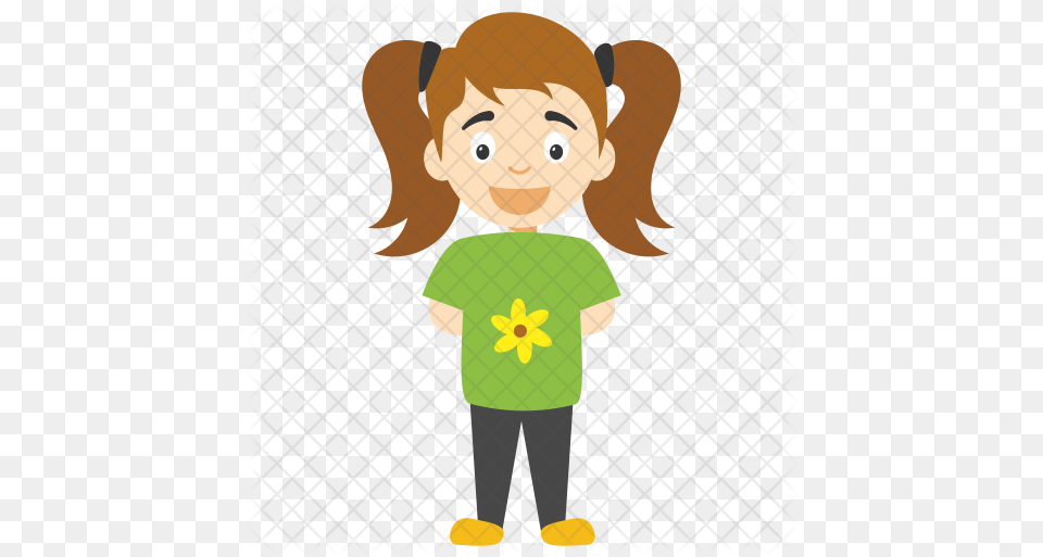 Two Ponytail Character Icon Cartoon, Clothing, T-shirt, Baby, Person Free Transparent Png