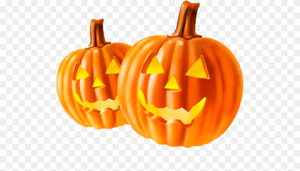 Two Pumpkins Halloween Pumpkins Halloween, Food, Plant, Produce, Pumpkin Free Png Download