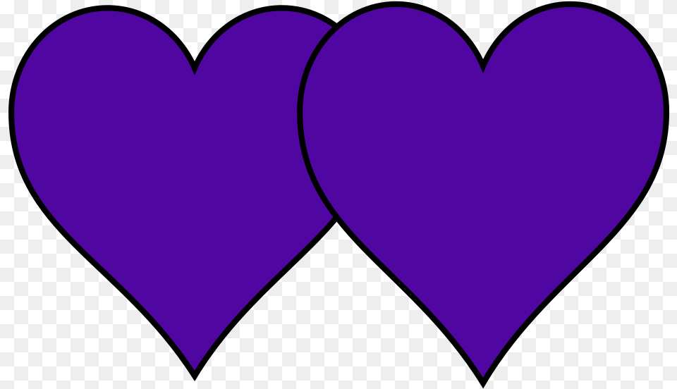 Two Purple Hearts Svg Vector Clip Art Black And White 2 Hearts Clipart, Heart, Astronomy, Moon, Nature Free Transparent Png