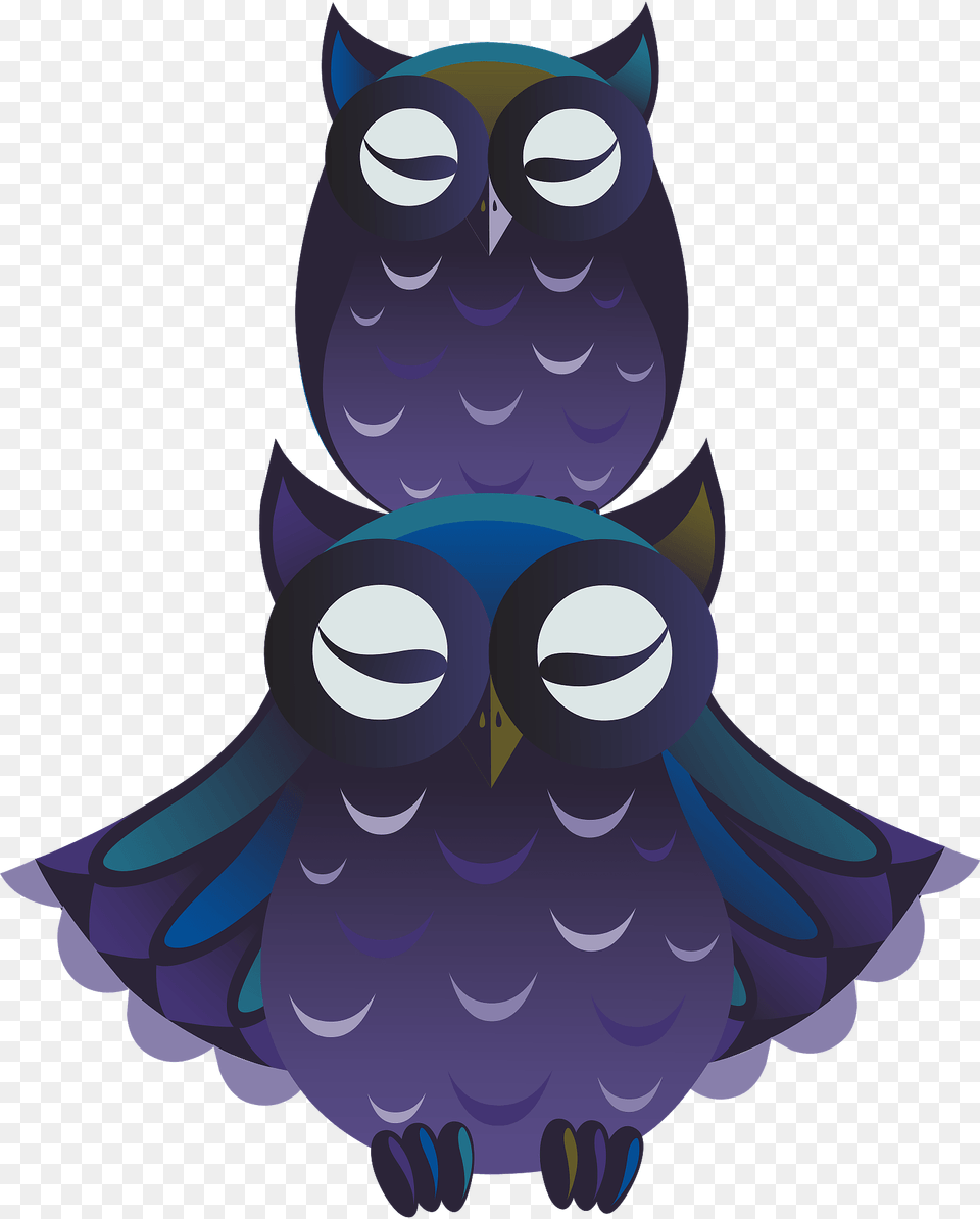 Two Purple Owls Clipart, Art, Animal, Bird, Jay Free Png Download