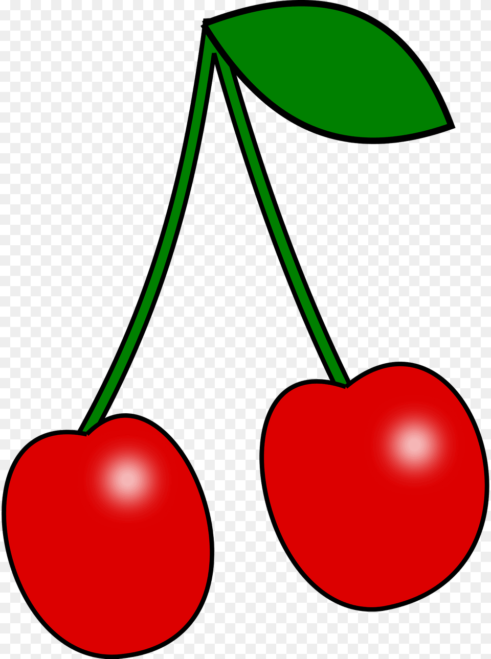 Two Red Cherries On The Stem Clipart, Cherry, Food, Fruit, Plant Png Image
