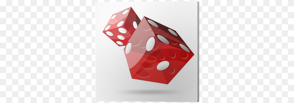 Two Red Dice Cubes On White Background Canvas Print Dice, Game Free Png Download