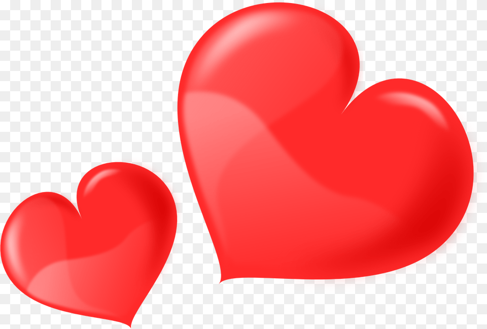 Two Red Hearts Of Different Sizes Hearts Cut Outs, Heart, Balloon Free Png Download