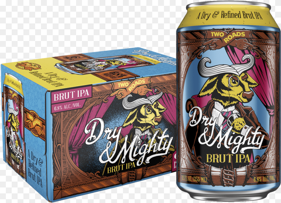 Two Roads Brewing Releases Dry Amp Mighty Brut Ipa, Alcohol, Lager, Beer, Beverage Free Transparent Png