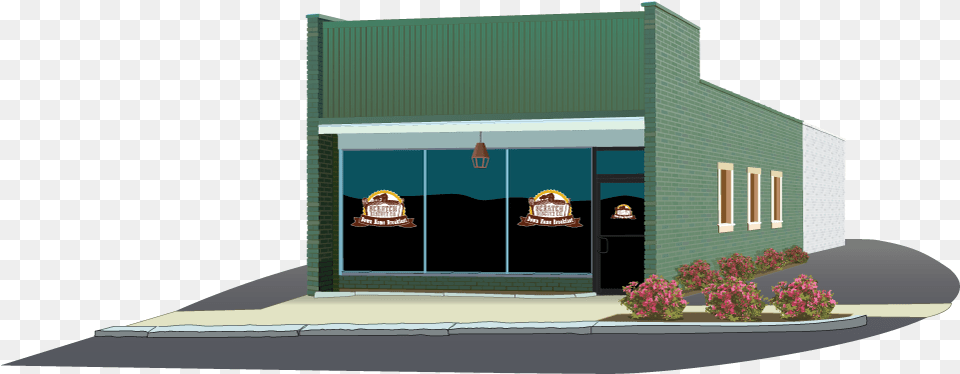 Two Roosters Kettle Corn Amp Coffee Co Restaurant Transparent Cartoon, Garage, Indoors, Architecture, Building Free Png Download