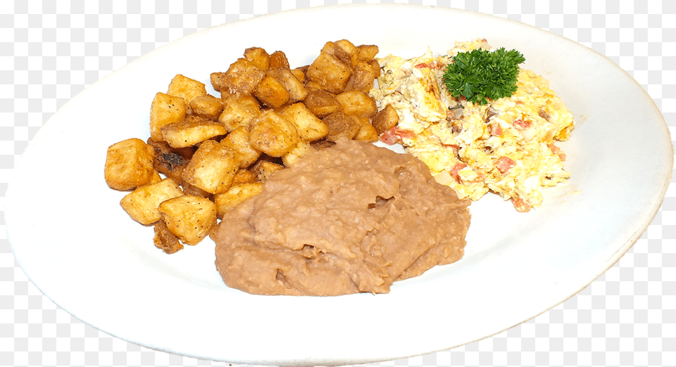 Two Scrambled Eggs Cooked With Tomatoes Onions And Scrambled Eggs, Plate, Food, Food Presentation, Tater Tots Free Transparent Png