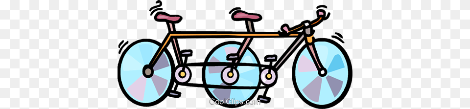 Two Seat Bicycle Royalty Vector Clip Art Illustration, Tandem Bicycle, Transportation, Vehicle, Machine Png Image