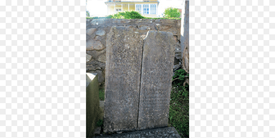 Two Separate Limestone Gravestones Standing Side By Wall, Slate, Tomb, Gravestone Free Transparent Png