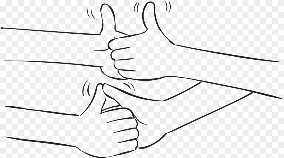 Two Sets Of Hands Gripped In A Fun Thumb Wrestling Drawing, Body Part, Finger, Hand, Person Free Transparent Png