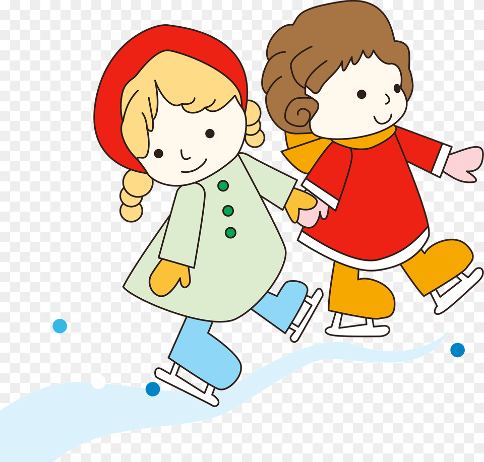 Two Skating Kids Clipart, Clothing, Coat, Baby, Person Png