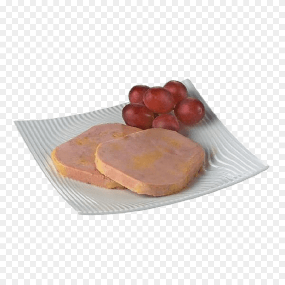 Two Slices Of Foie Gras, Plate, Bread, Food, Fruit Free Png