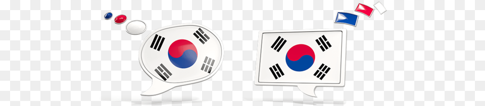 Two Speech Bubbles Different Flag Of Korea Png Image
