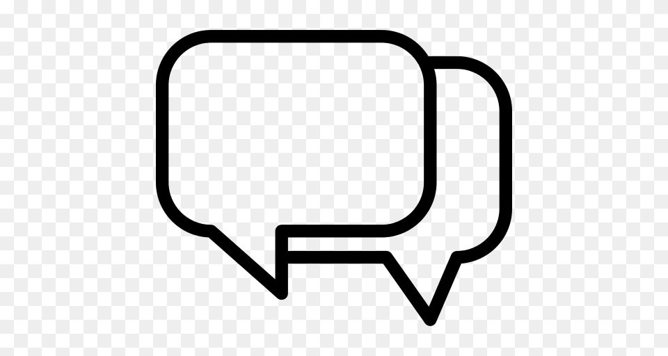 Two Speech Bubbles Icon, Gray Free Png Download