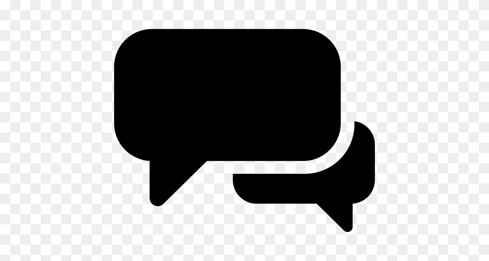 Two Speech Bubbles Icon, Gray Free Png
