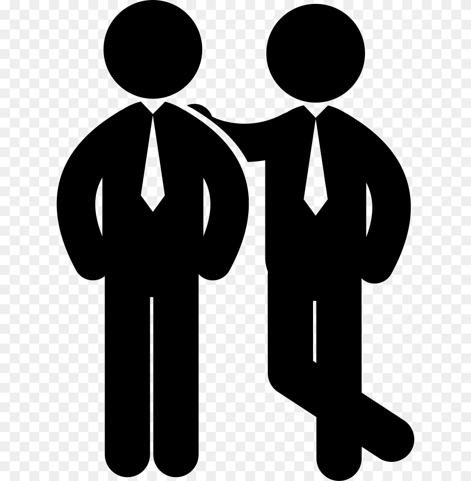 Two Standing Businessmen Side By Side Side By Side Icon, Stencil, Formal Wear, Clothing, Suit Free Transparent Png