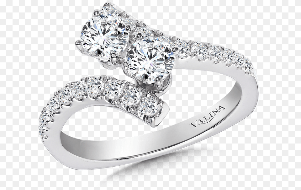 Two Stone Diamond Engagement Ring Moutning In 14k White Gold 96 Ct Tw Ring, Accessories, Gemstone, Jewelry, Silver Png Image