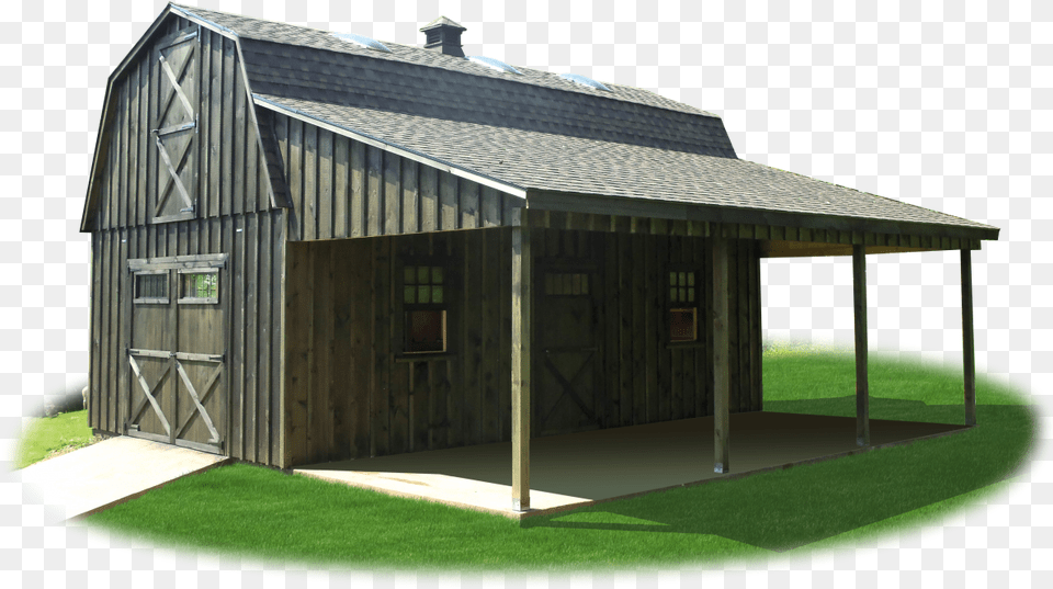 Two Story Workshop Package Board N Batten Gambrel Barn Adding A Lean To To A Barn, Architecture, Building, Countryside, Nature Free Png Download