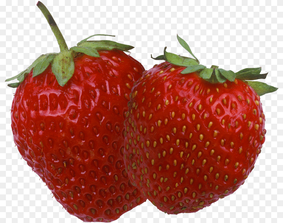 Two Strawberries Two Strawberries, Berry, Food, Fruit, Plant Free Png