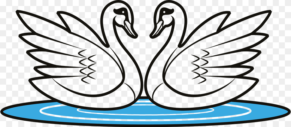 Two Swans Clipart, Emblem, Symbol, Animal, Fish Free Transparent Png