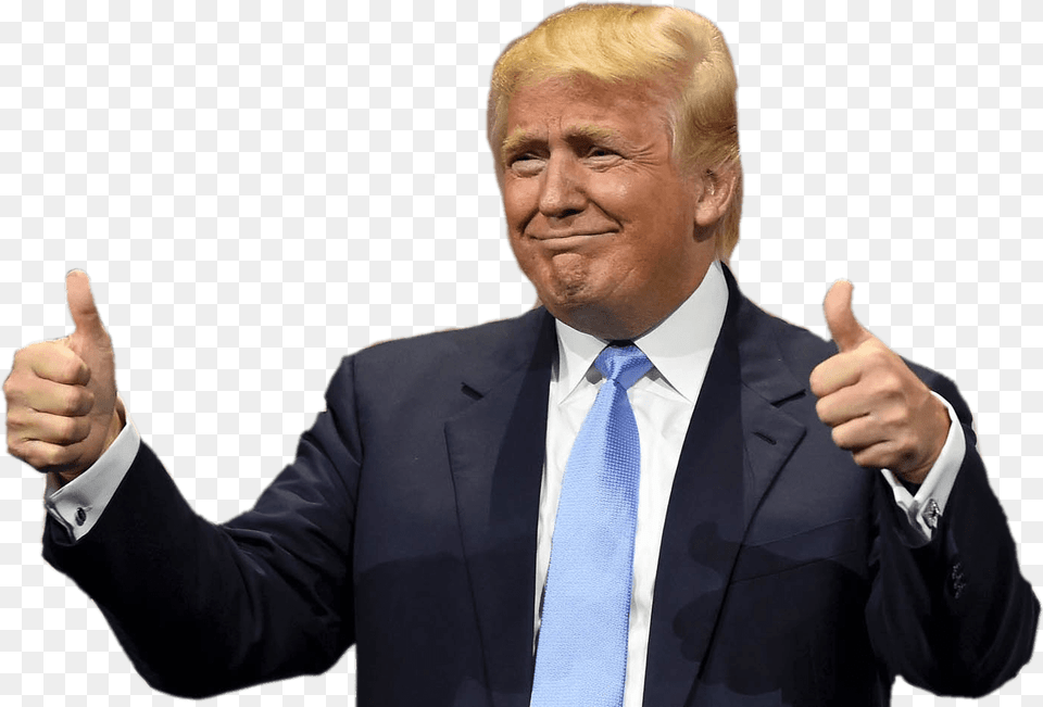Two Thumbs Up Hd Transparent Hdpng Images Donald Trump, Accessories, Thumbs Up, Person, Tie Free Png