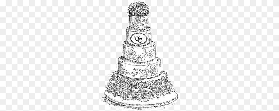 Two Tier Cake Sketch, Dessert, Food, Wedding, Wedding Cake Free Png Download