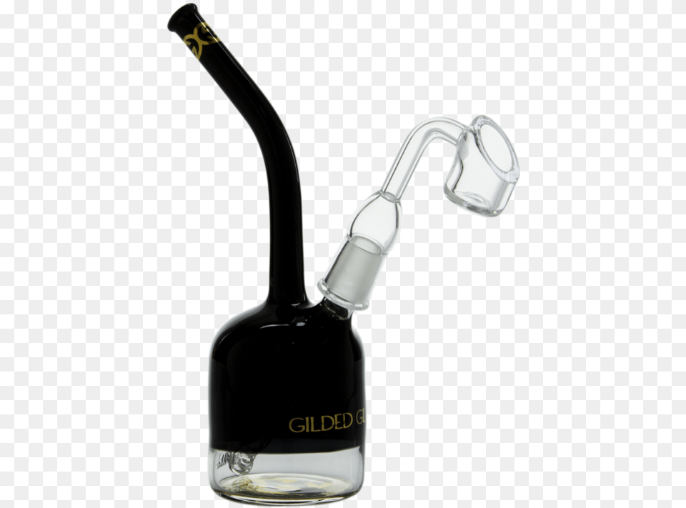 Two Tone Bent Neck Cylinder Dab Rig By Gilded Glass Bottle, Smoke Pipe, Alcohol, Beverage, Liquor Free Png Download
