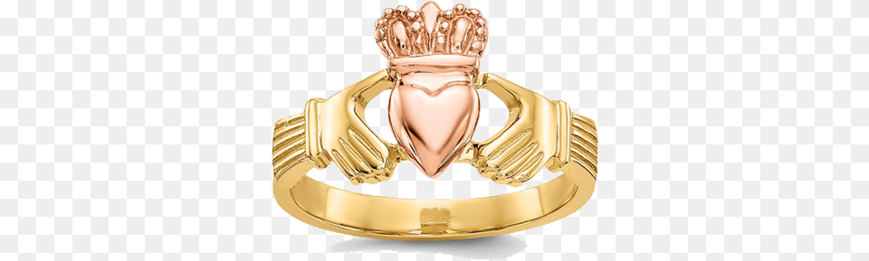 Two Tone Gold Claddagh Ring Engagement Ring, Accessories, Birthday Cake, Cake, Cream Free Transparent Png