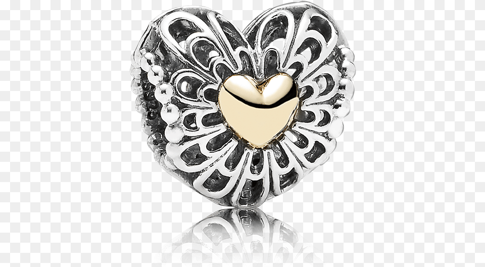 Two Tone Pandora Heart Charm, Accessories, Jewelry Free Png Download