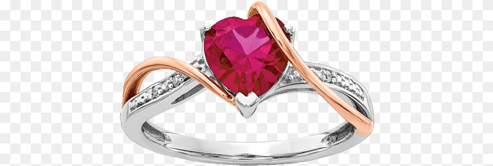 Two Tone Ruby Heart Ring Pre Engagement Ring, Accessories, Jewelry, Diamond, Gemstone Png Image