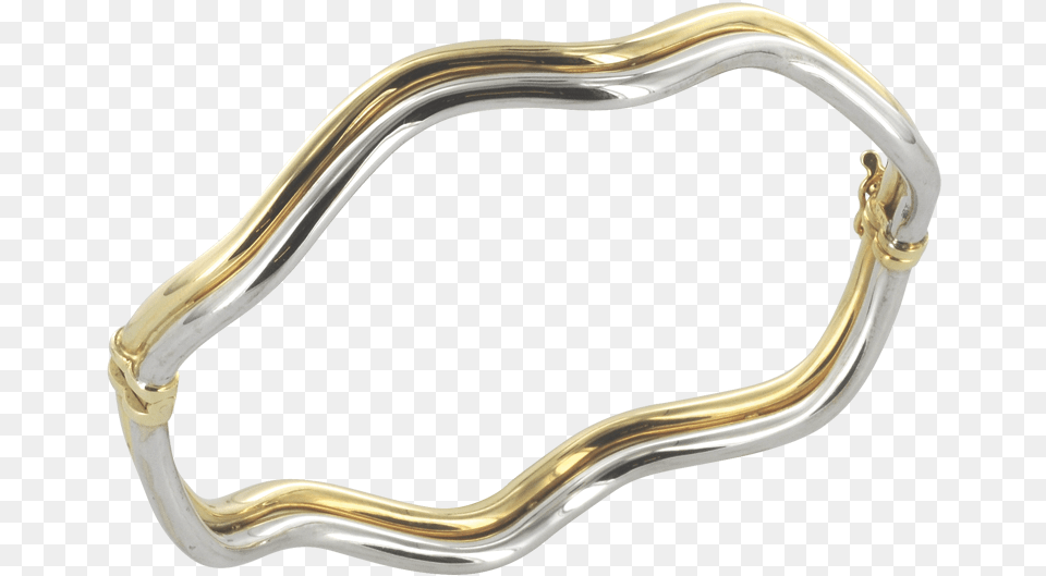 Two Tone Wave 9ct Gold Bangle Two Tone Gold Bangle, Accessories, Bracelet, Jewelry, Smoke Pipe Free Png Download