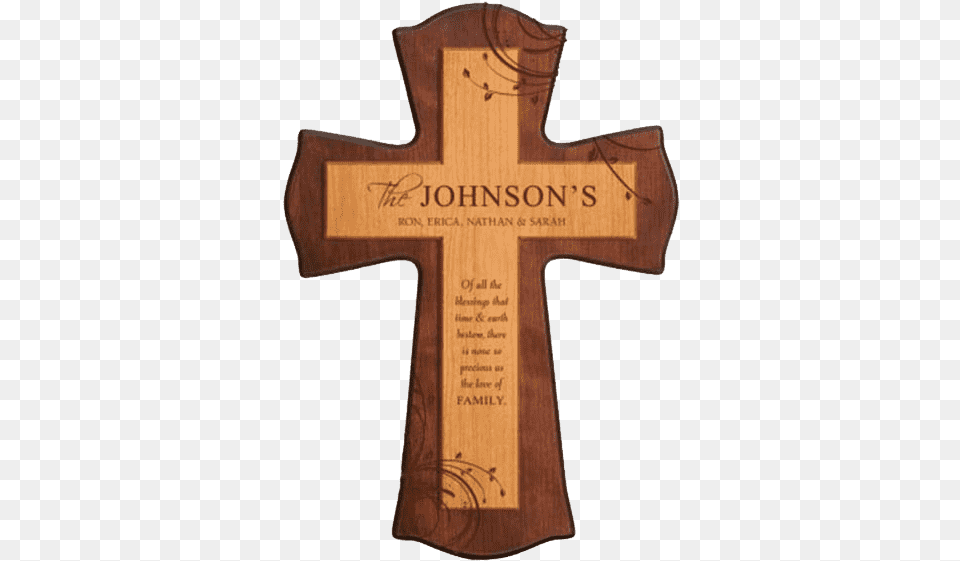 Two Toned Cherry Wooden Cross With Custom Engraving Modelos De Cruz De Madera, Symbol Free Png Download