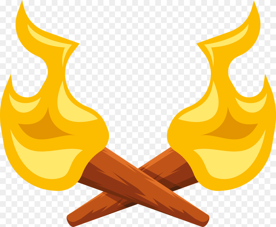 Two Torches Clipart, Fire, Flame, Light, Animal Png Image