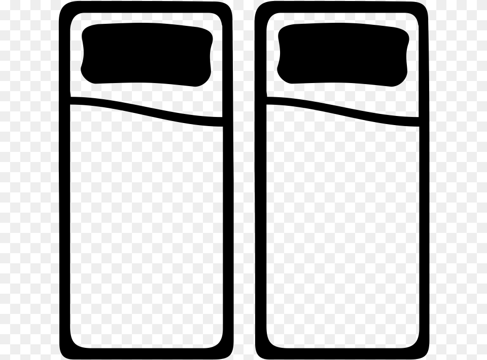 Two Twin Beds Mobile Phone Case, Gray Free Png