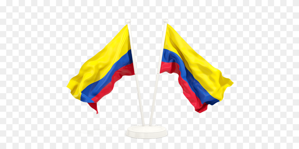 Two Waving Flags Illustration Of Flag Of Colombia, Colombia Flag Free Png
