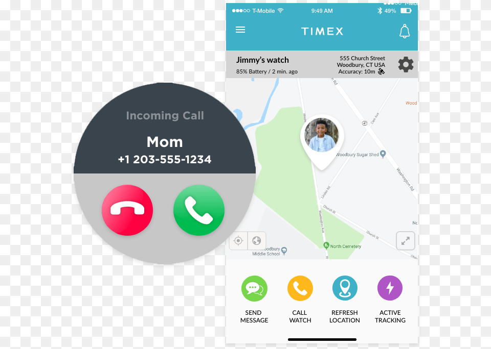 Two Way Phone Calls With Timex Familyconnect Kids Family Connect T Mobile, Person, Text, File, Face Png Image