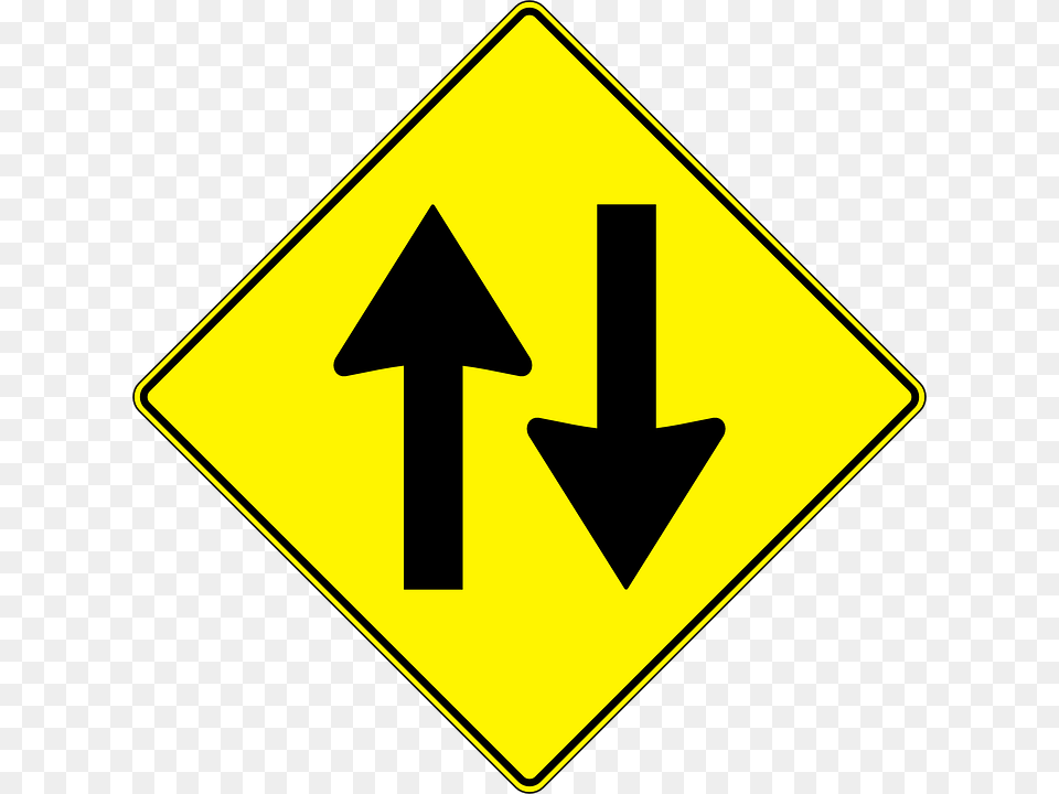 Two Way Street Traffic Signs Arrow Road Street Left Lane End Sign, Symbol, Road Sign Free Transparent Png