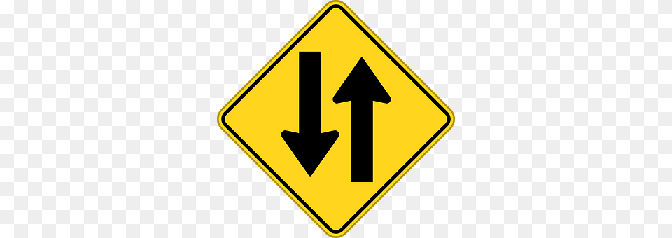 Two Way Traffic Road Sign, Sign, Symbol Png
