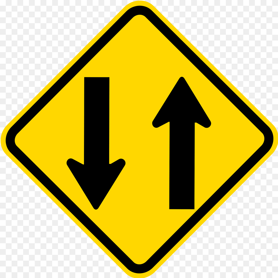 Two Way Traffic Ahead Sign In Brazil Clipart, Road Sign, Symbol Free Png