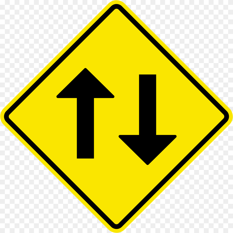 Two Way Traffic Ahead Sign In Jamaica Clipart, Road Sign, Symbol Png