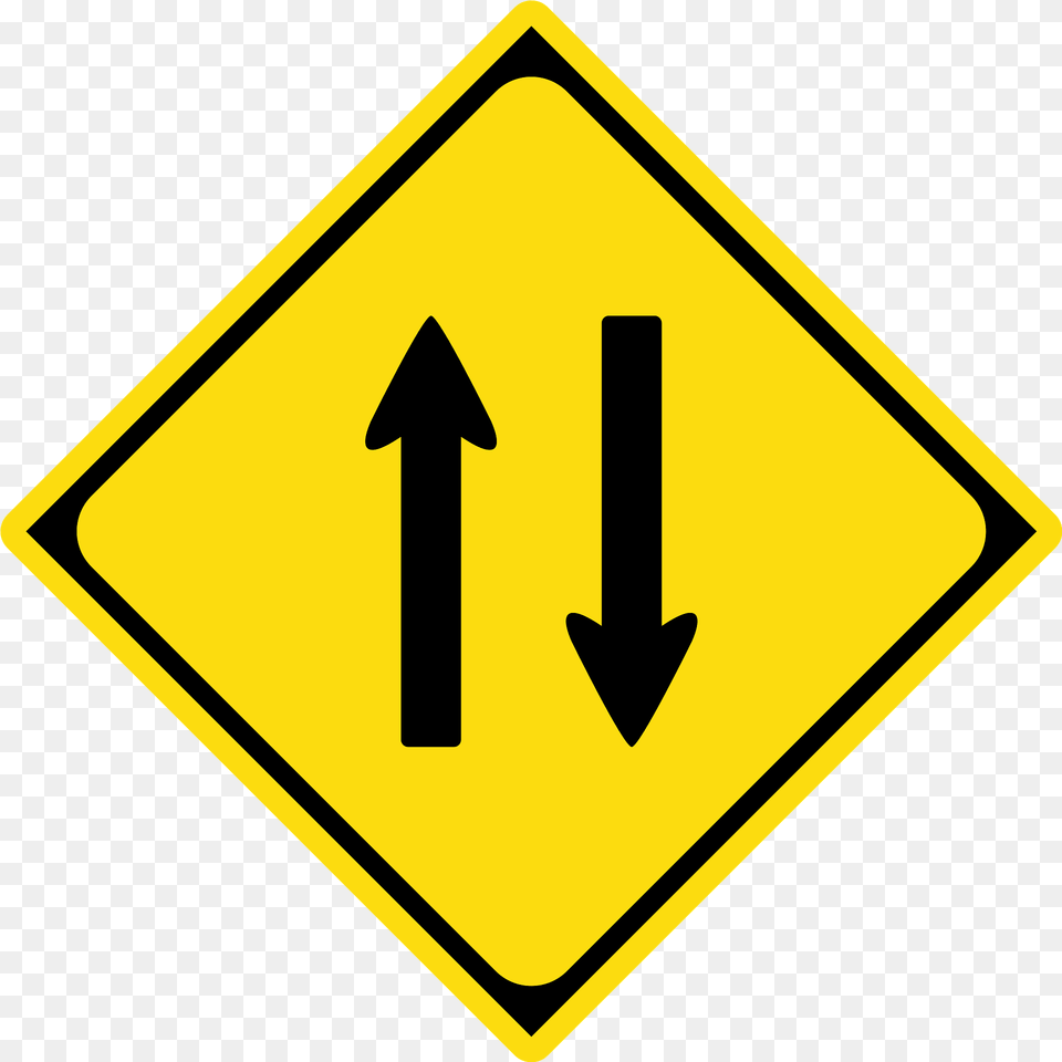Two Way Traffic Ahead Sign In Japan Clipart, Symbol, Road Sign Png