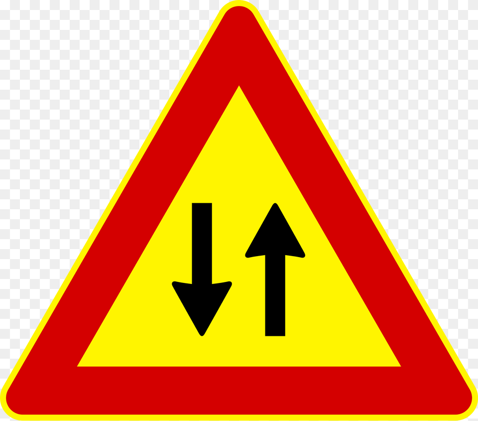 Two Way Traffic Clipart, Sign, Symbol, Road Sign Png Image