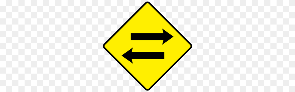 Two Way Traffic Crrossing, Sign, Symbol, Road Sign Free Png Download