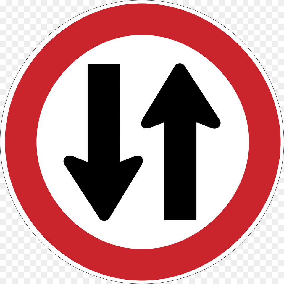 Two Waytraffic Sign In Argentina Clipart, Symbol, Road Sign, Ammunition, Grenade Free Png